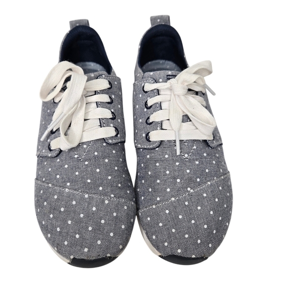 Skechers Bobs Memory Foam Woman's Size 8W Polka Dot Casual Sneakers Shoes Blue - Picture 7 of 12